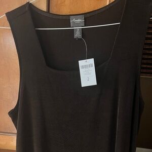 CHICOS - Ladies sleeveless, chocolate brown Travelers knit top Size 2